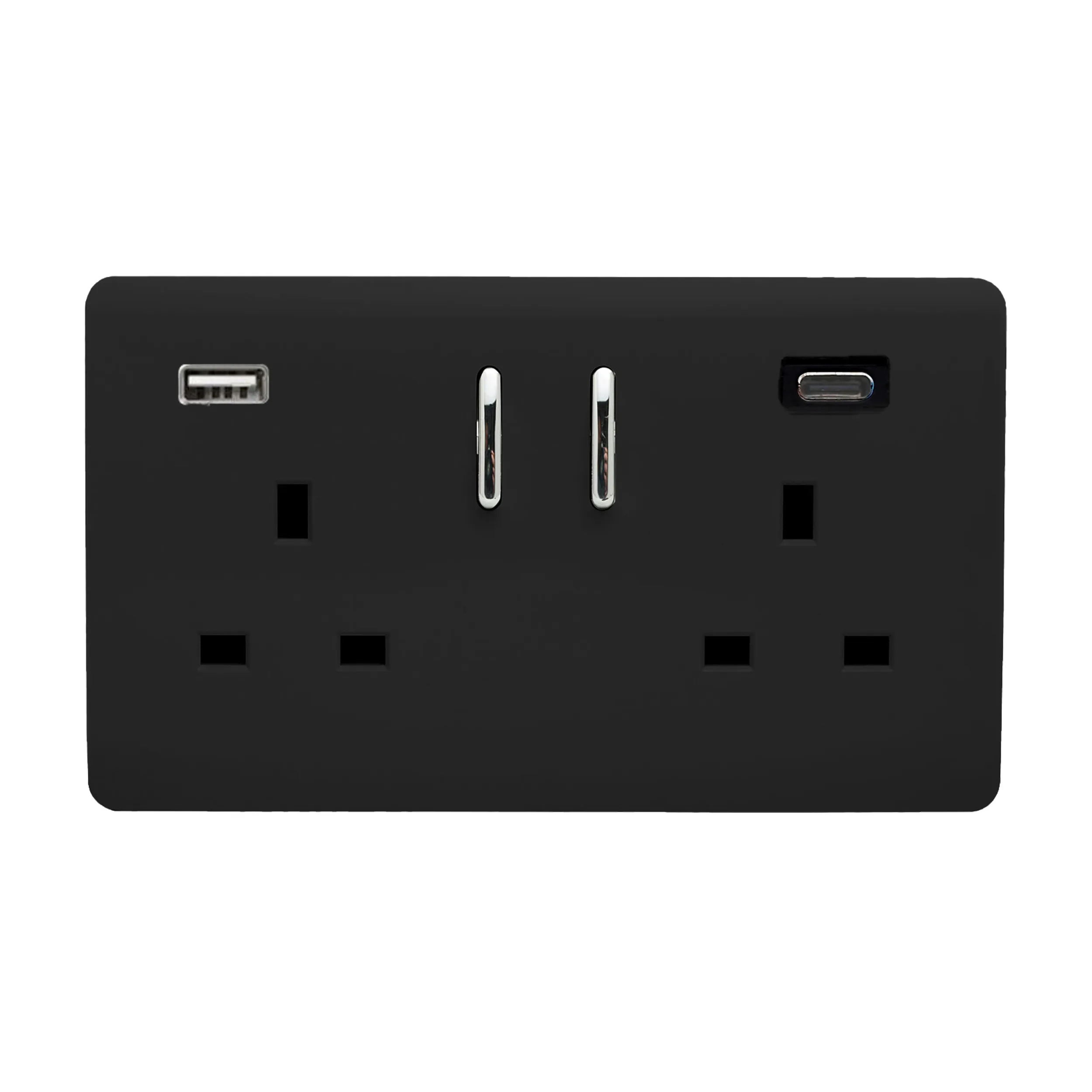 Matt Black Wiring Accessories Trendi Decorative Screwless